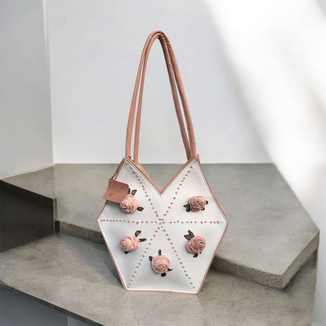 Pink  Floral Diamond Bag